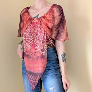 Closet Full Vintage Y2K Angel Wings Sunset Layer Top